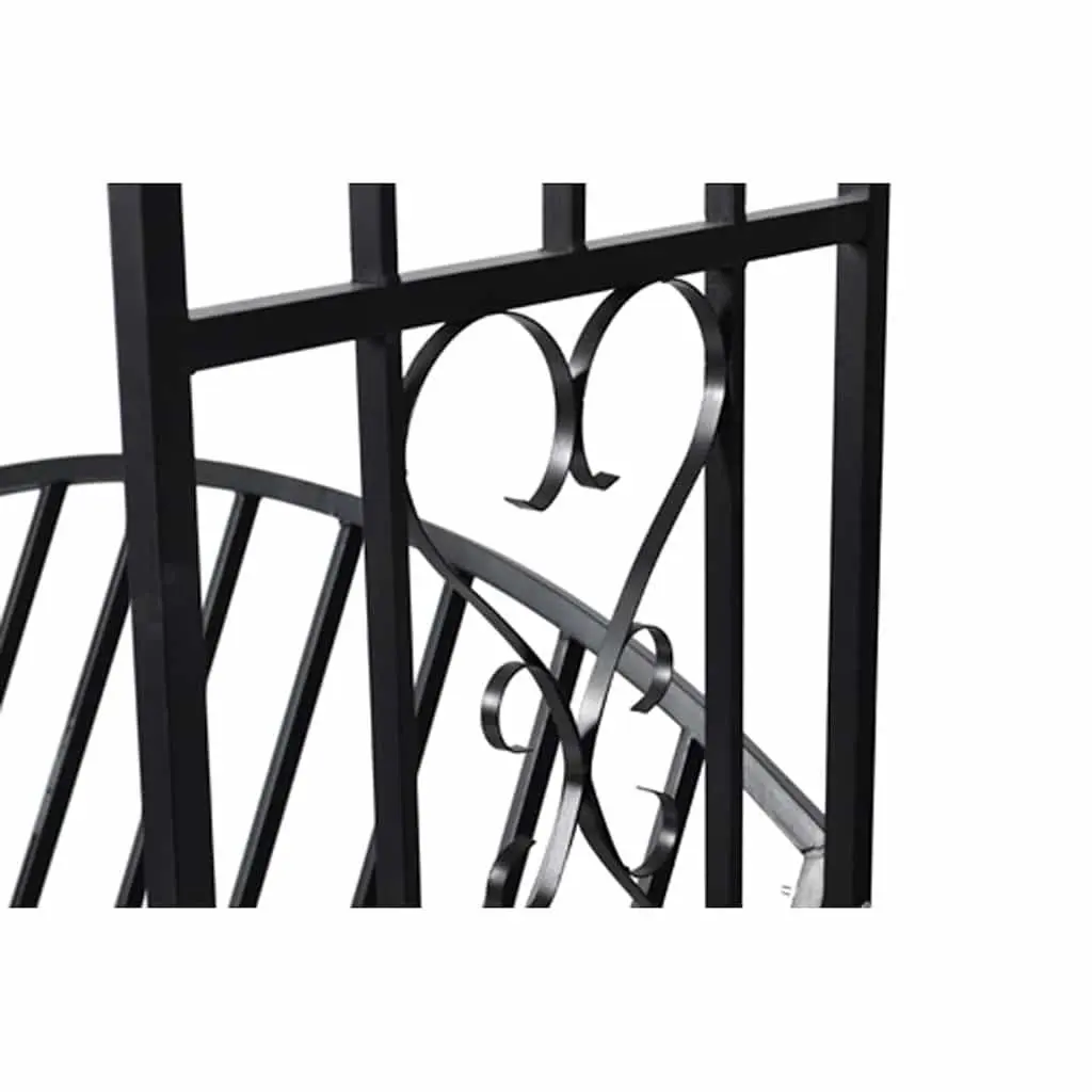 Garden Arch with Bench Outdoor Structure Patio Arbour Black