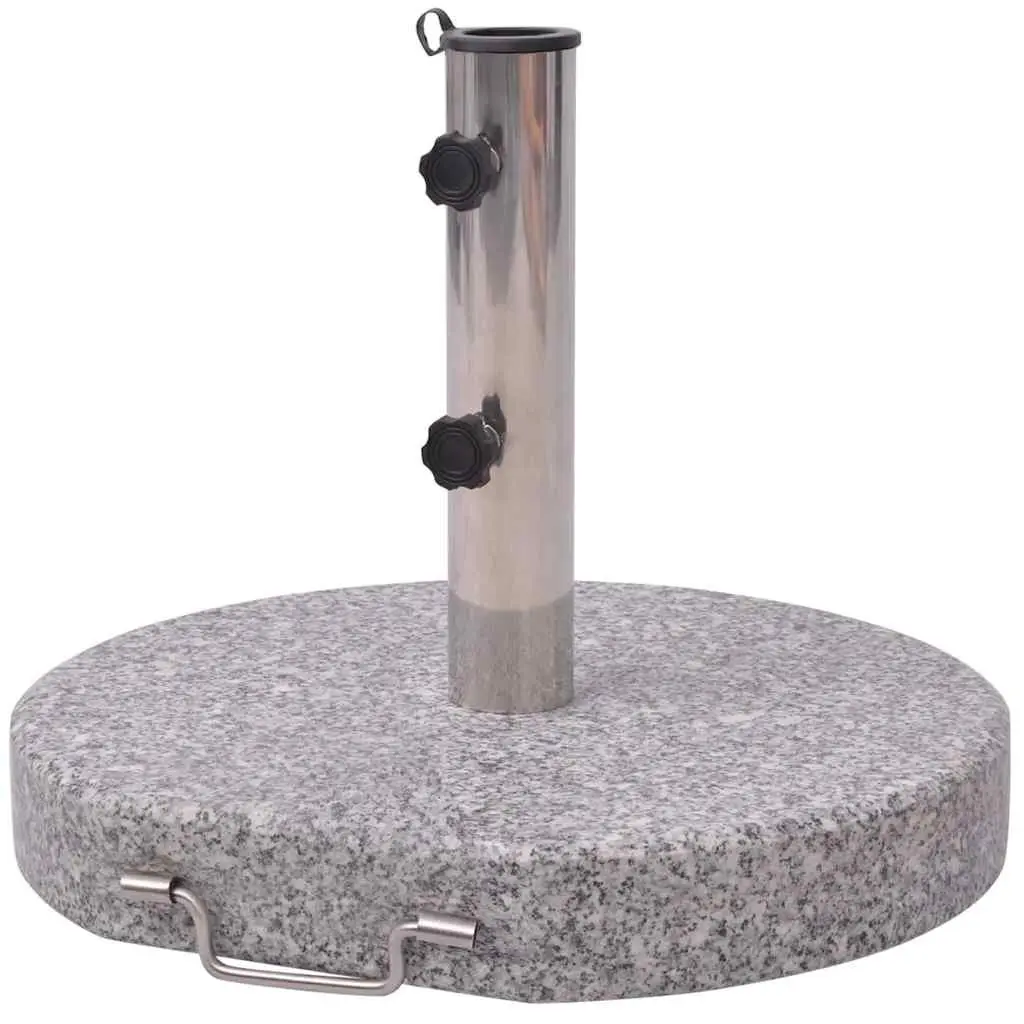 Parasol Stand Outdoor Umbrella Base 45cm Grey Granite Stainless Steel
