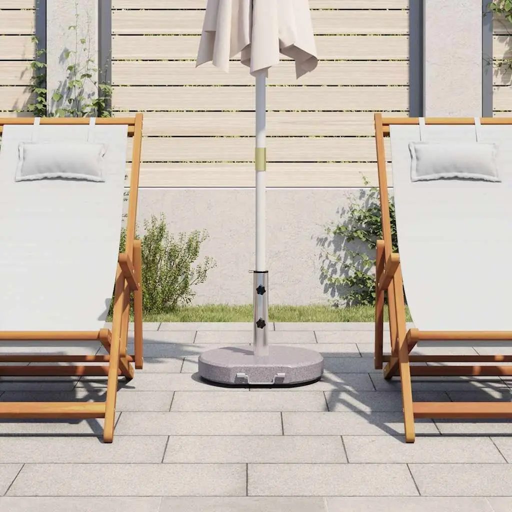 Parasol Stand Outdoor Umbrella Base 45cm Grey Granite Stainless Steel