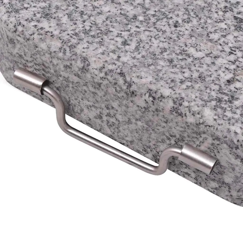 Parasol Stand Outdoor Umbrella Base 45cm Grey Granite Stainless Steel