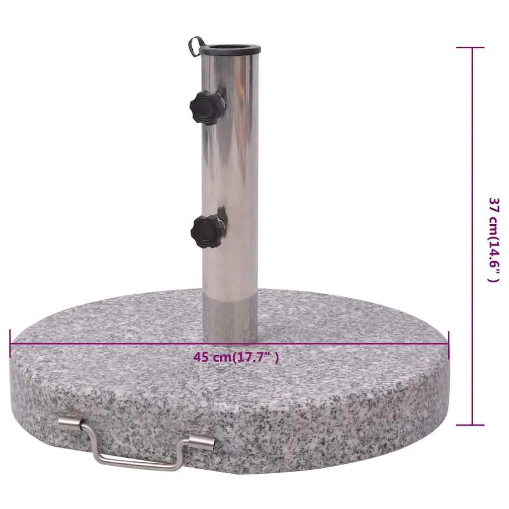 Parasol Stand Outdoor Umbrella Base 45cm Grey Granite Stainless Steel