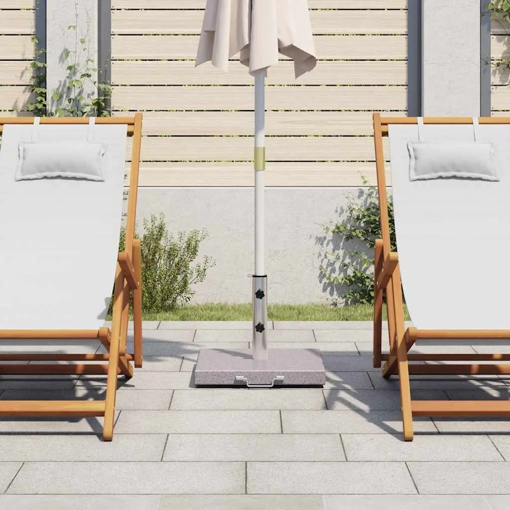 Parasol Stand Grey Outdoor Umbrella Base 45cm Stainless Steel Granite