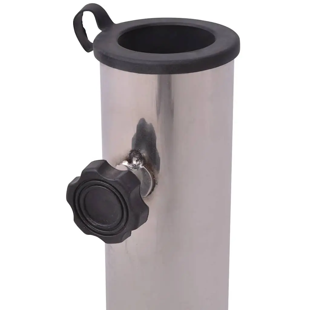 Parasol Stand Grey Outdoor Umbrella Base 45cm Stainless Steel Granite