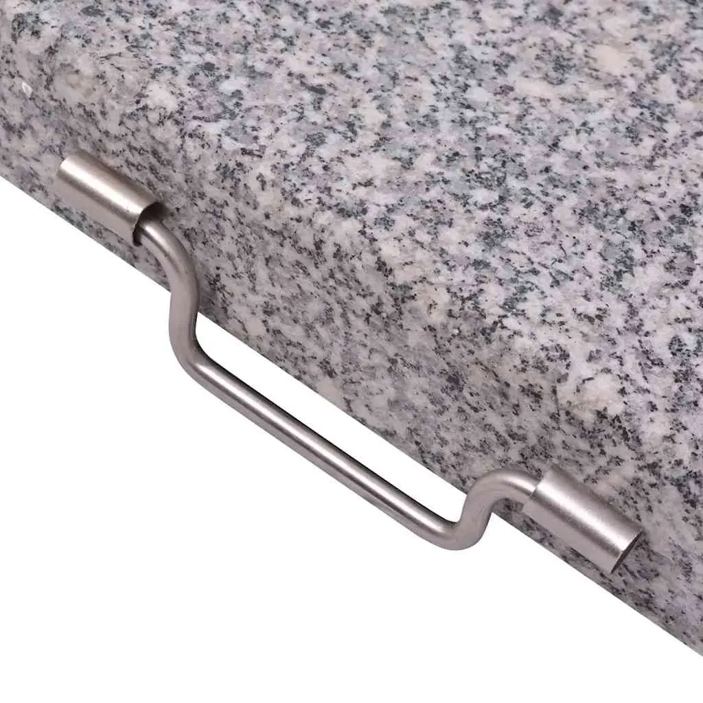 Parasol Stand Grey Outdoor Umbrella Base 45cm Stainless Steel Granite