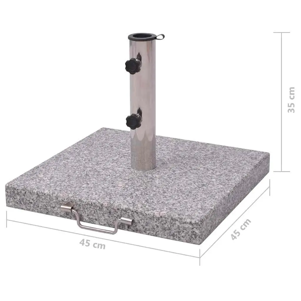 Parasol Stand Grey Outdoor Umbrella Base 45cm Stainless Steel Granite