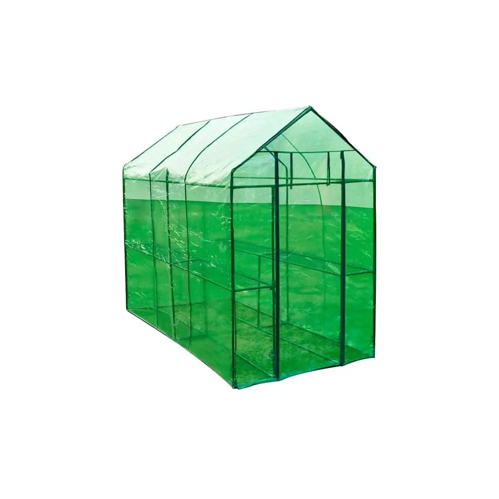 Greenhouse Steel Frame Walk-in Door Transparent Green Cover for Plants and Flowers