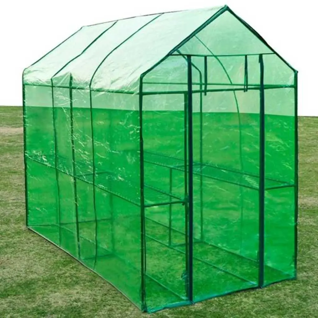 Greenhouse Steel Frame Walk-in Door Transparent Green Cover for Plants and Flowers