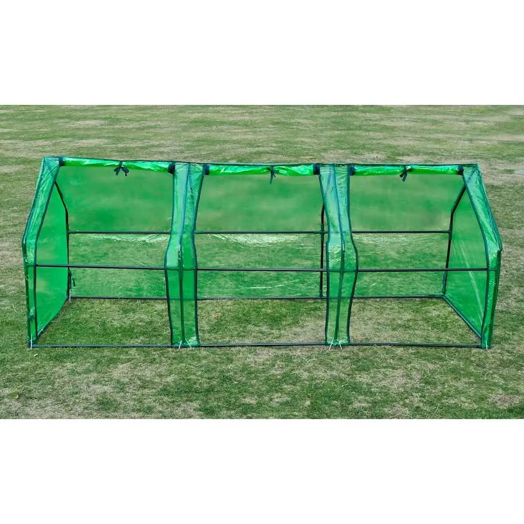 Greenhouse Garden Plant Shelter 3 Door Green Cover UV Protected Tear Resistant