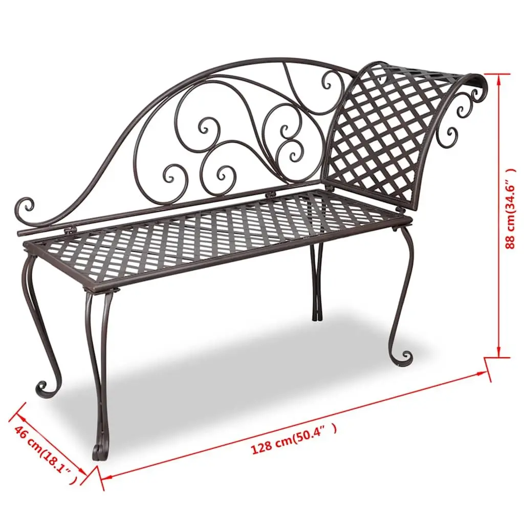 Garden Chaise Lounge Outdoor Lounger 128 cm Brown