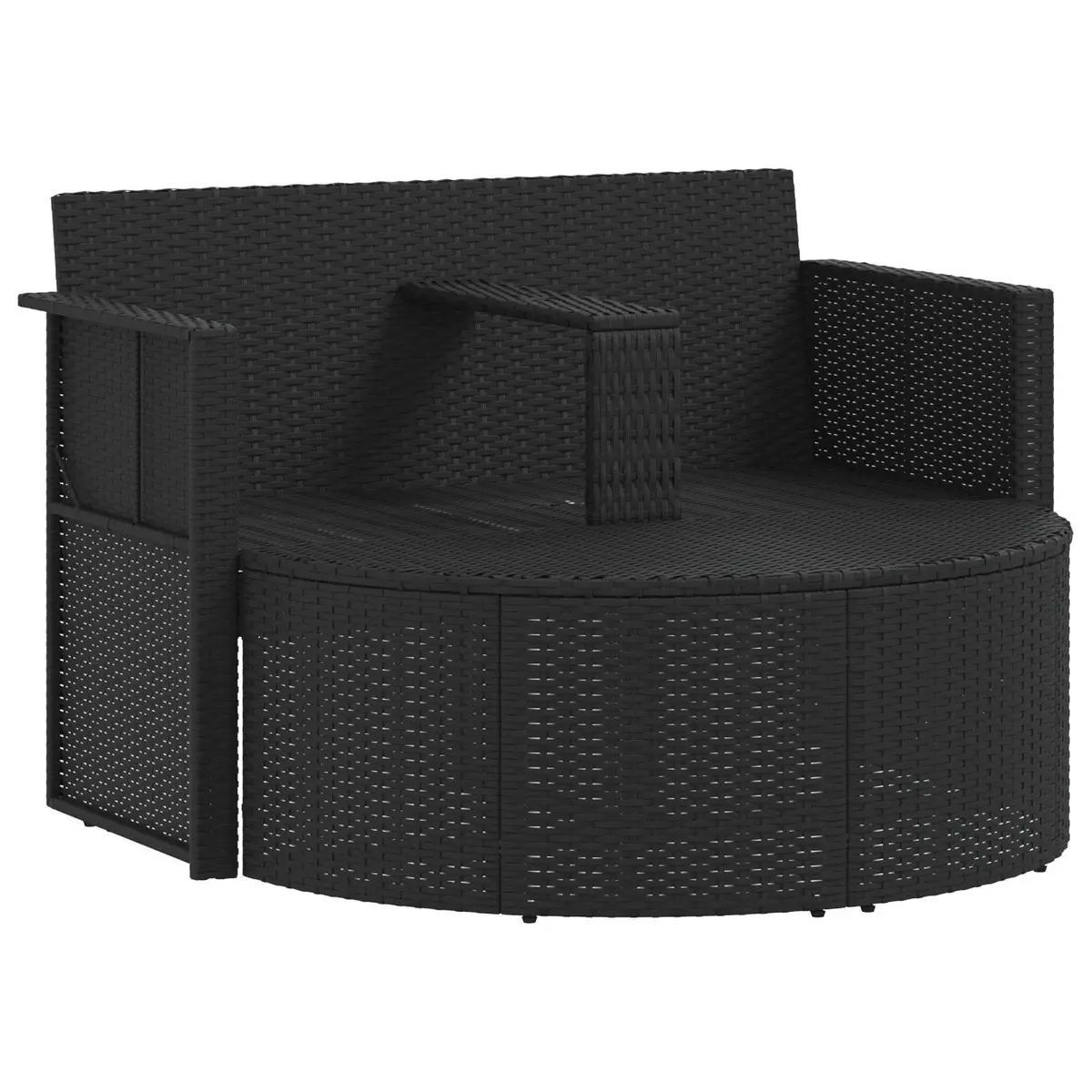 Outdoor Rattan Lounge Bed Set with Parasol