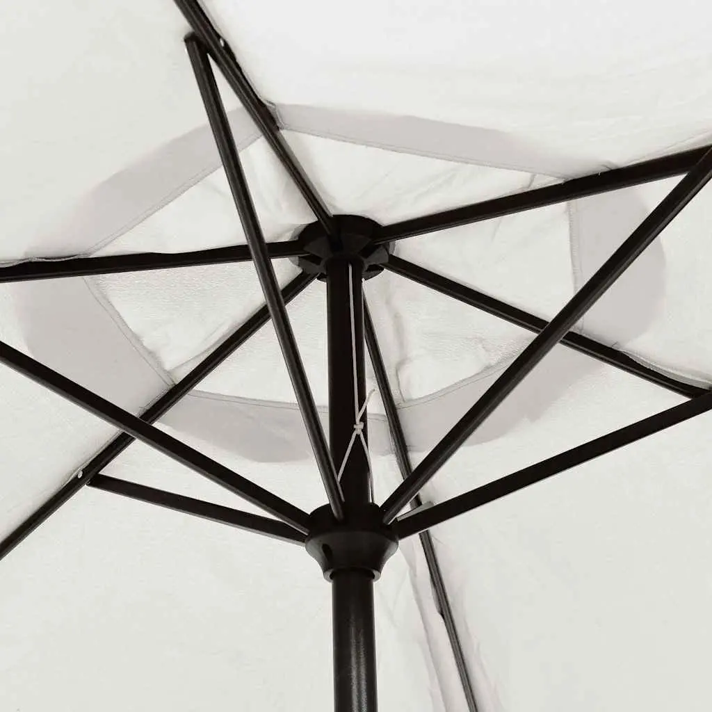Garden Parasol UV Protection 3m White Outdoor Sunshade Steel Pole Shade