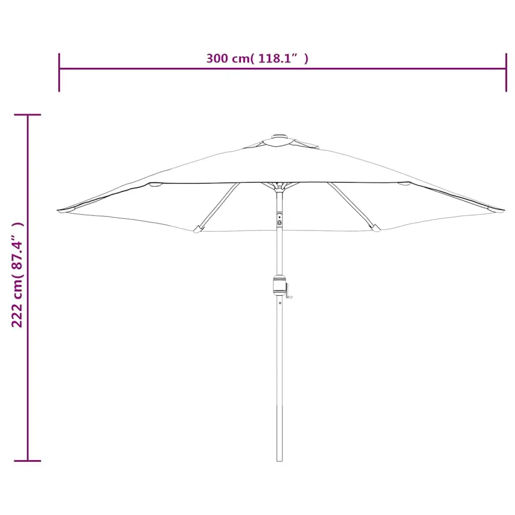 Garden Parasol UV Protection 3m White Outdoor Sunshade Steel Pole Shade