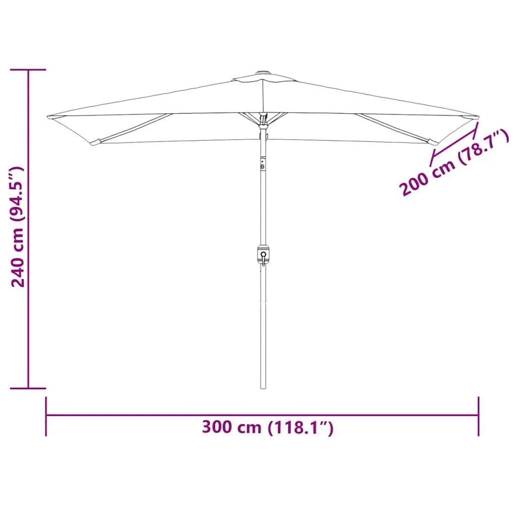 Garden Parasol UV Protective Outdoor Shade 200 x 300 cm Green