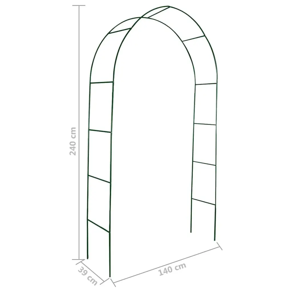 Garden Arch Climbing Plants Support Structure 2 pcs Green Iron
