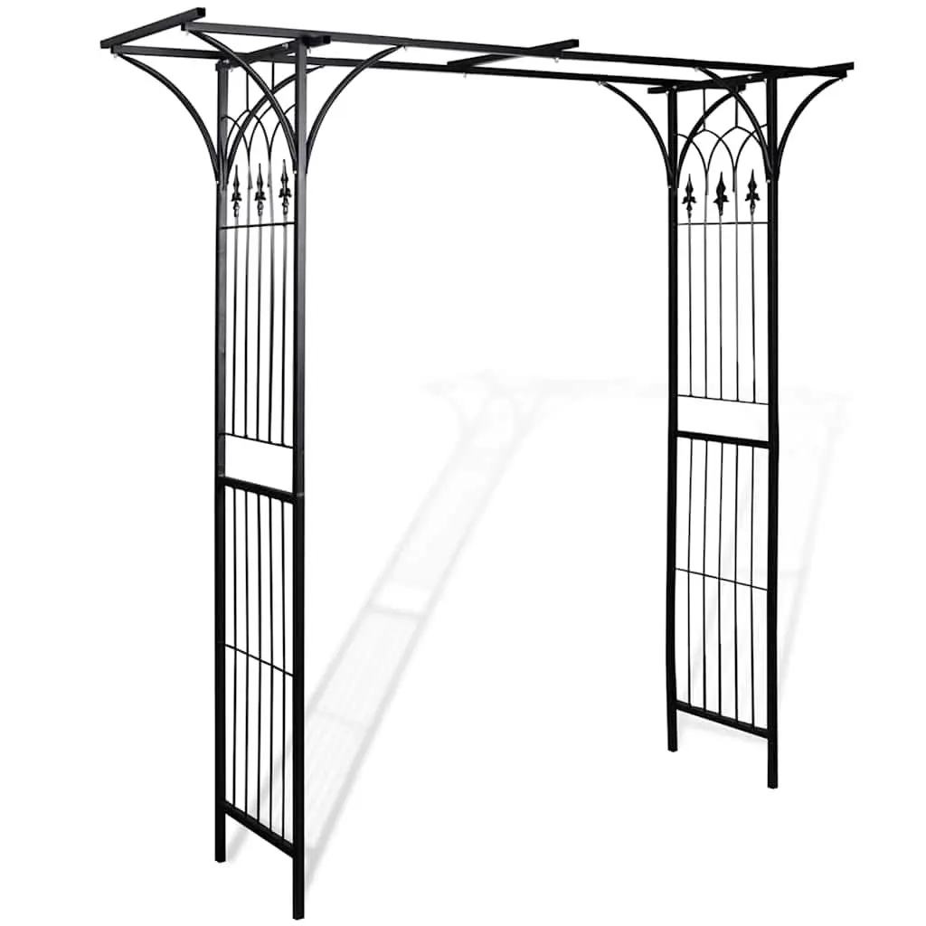 Garden Arch Climbing Plant Support Structure 200cm Wide Black