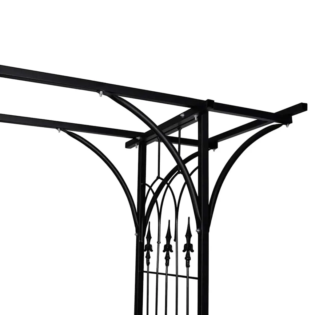 Garden Arch Climbing Plant Support Structure 200cm Wide Black