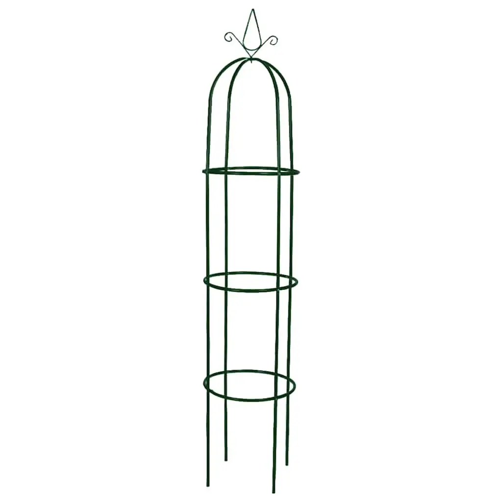 Garden Arch Towers Set 2 Pieces Climbing Plants Support Green Iron Outdoor Patio Trellis