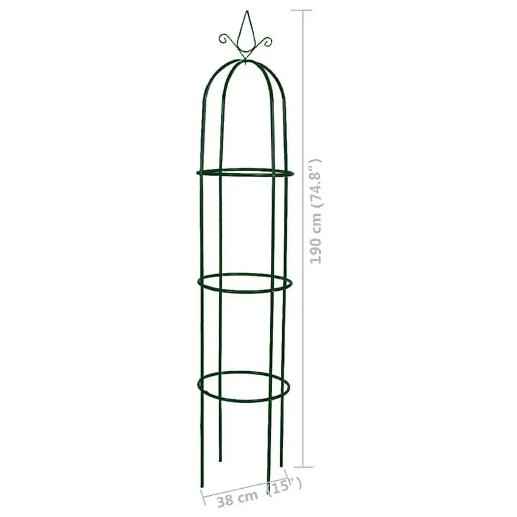 Garden Arch Towers Set 2 Pieces Climbing Plants Support Green Iron Outdoor Patio Trellis