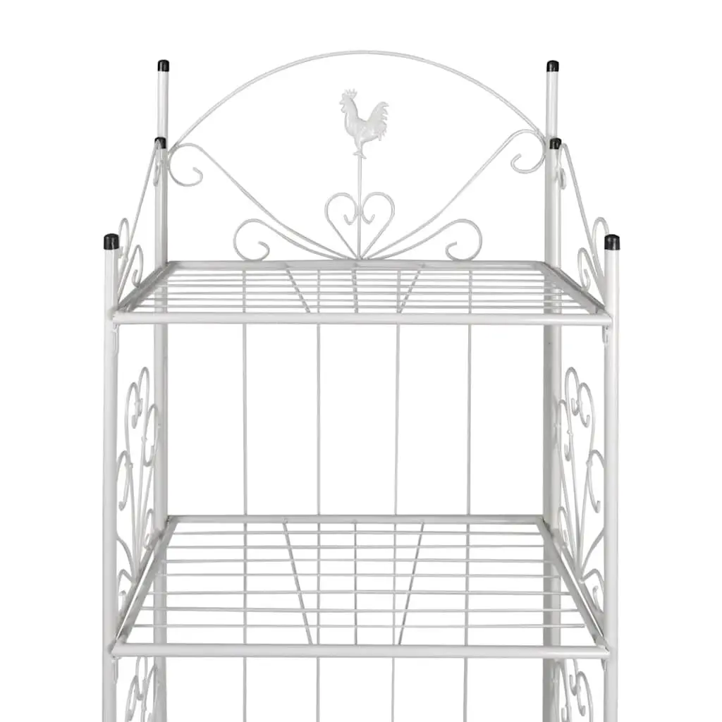 4-Tier Plant Rack Display Stand for Garden Patio White Steel