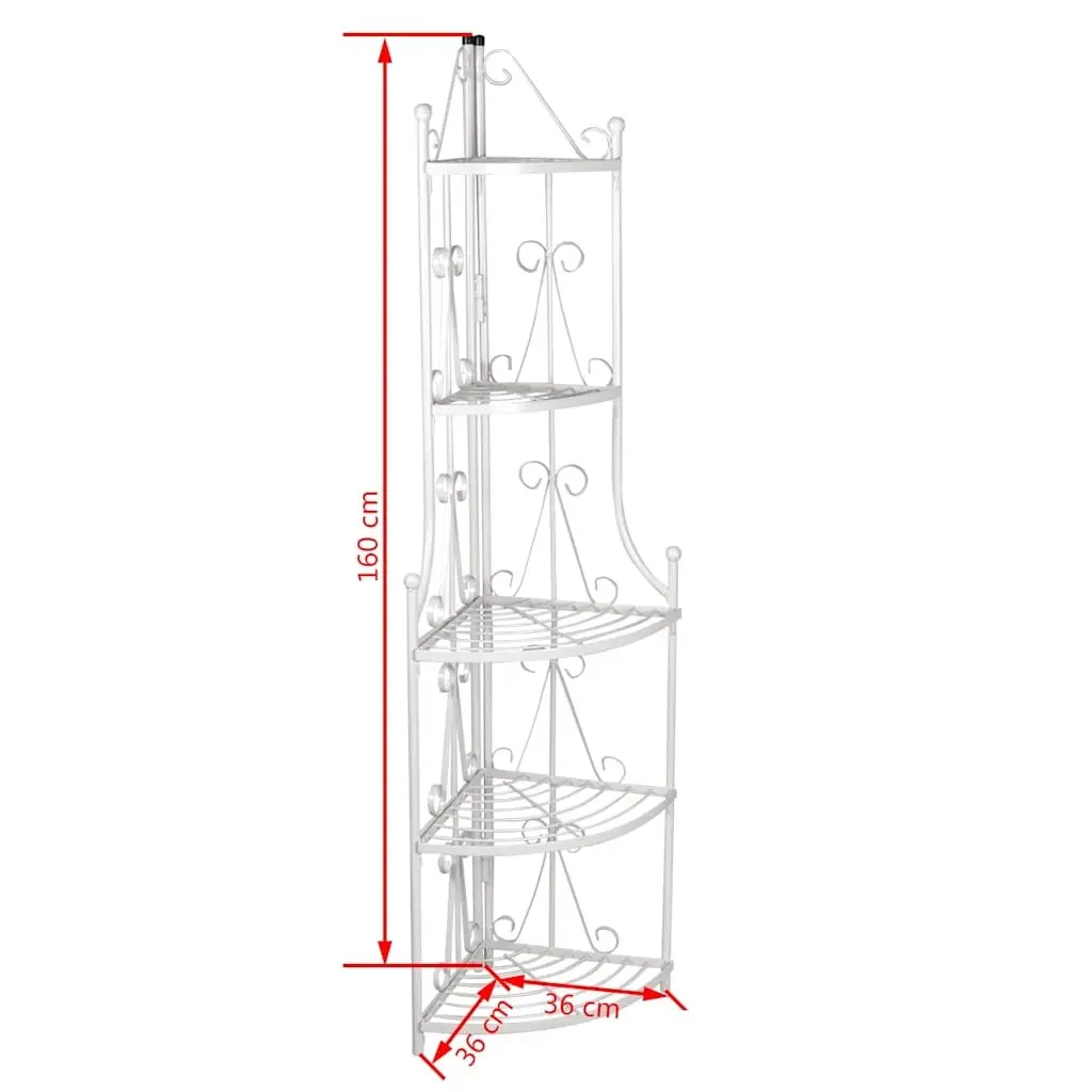 5-Tier Corner Plant Rack Garden Stand Flower Display Shelf 160cm Height White