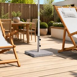 Stable 20kg Grey Granite Parasol Base for Your Umbrella