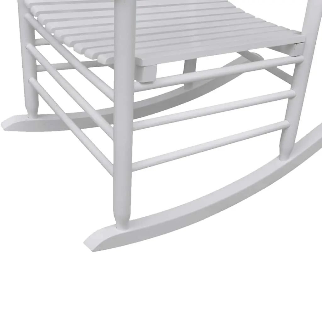 Rocking Chair Curved Seat Wooden Armchair Indoor Outdoor Garden Patio White