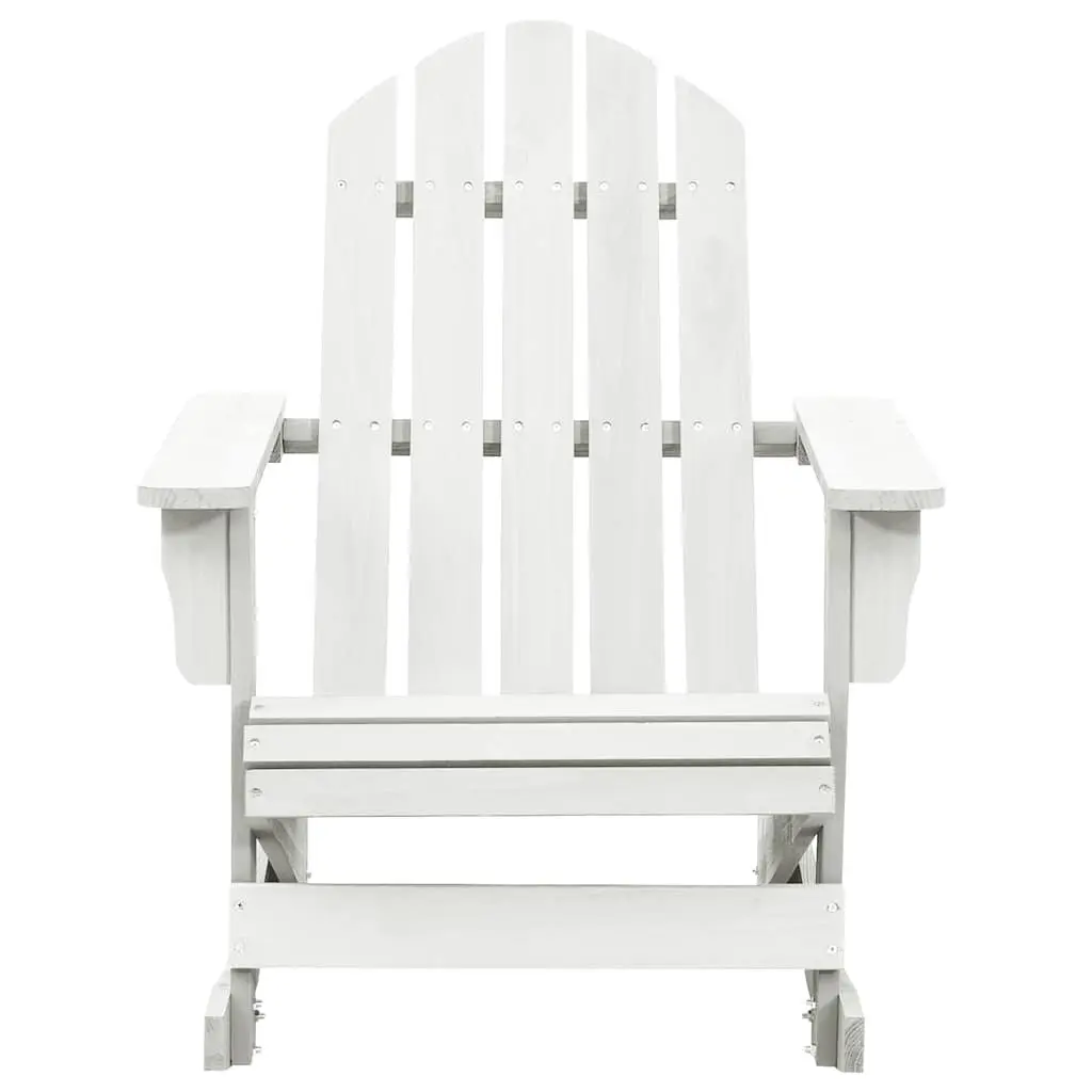 Garden Rocking Chair Outdoor Relaxation White Solid Hardwood