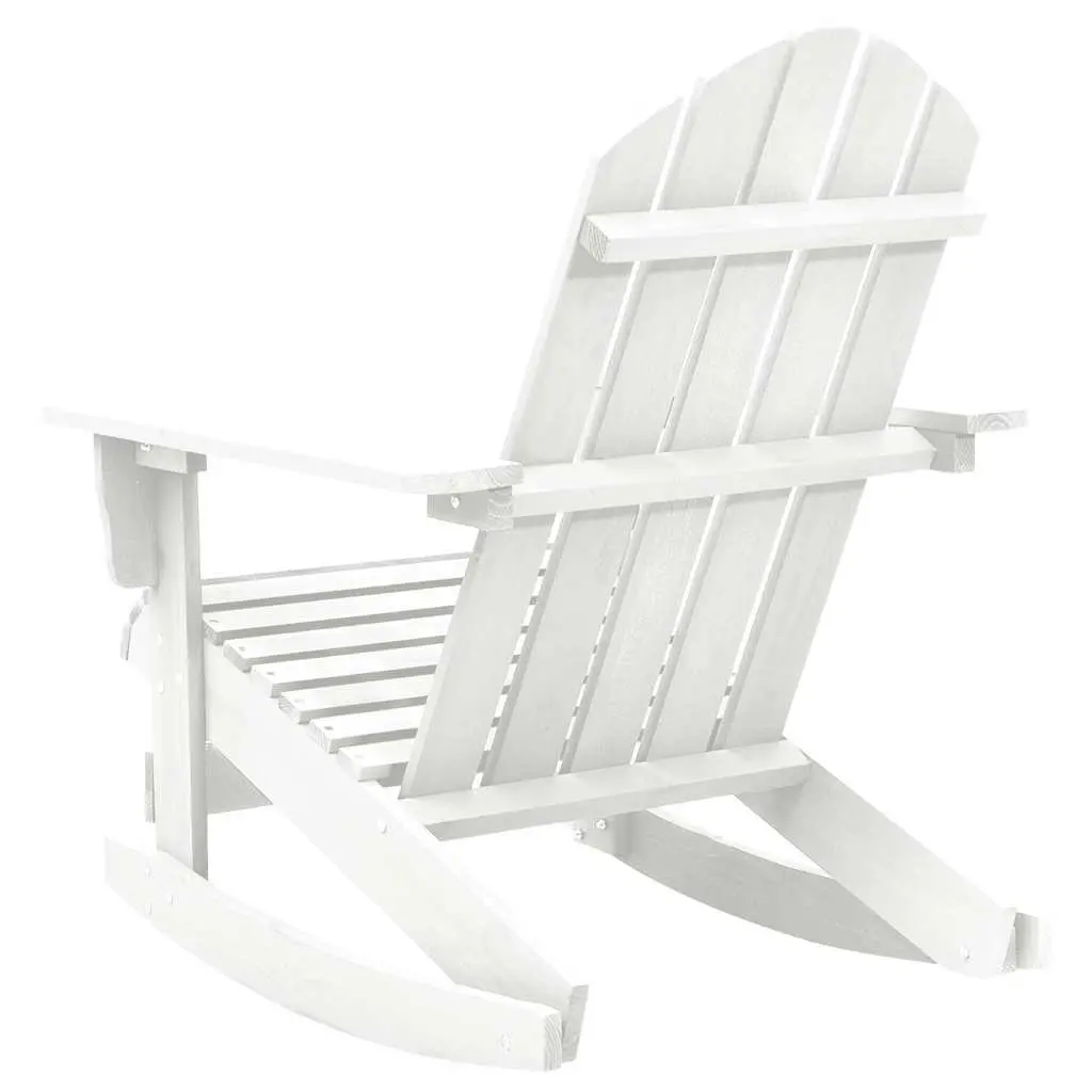 Garden Rocking Chair Outdoor Relaxation White Solid Hardwood