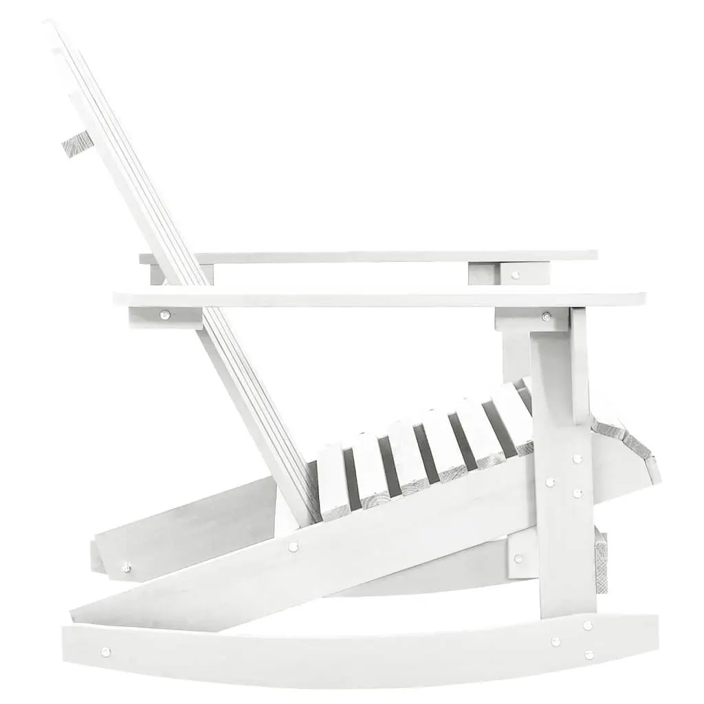 Garden Rocking Chair Outdoor Relaxation White Solid Hardwood