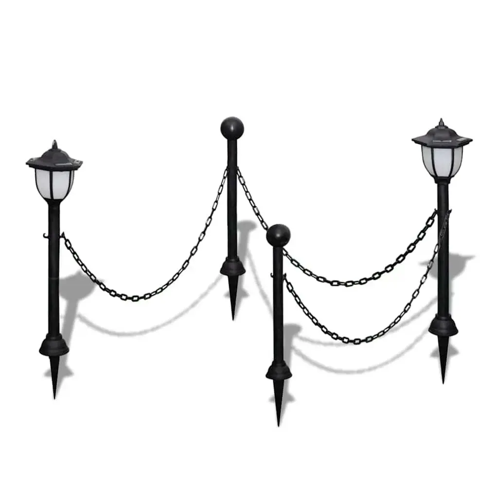Solar Lights Outdoor Garden Patio Fence Lighting Two LED Lamps Grey