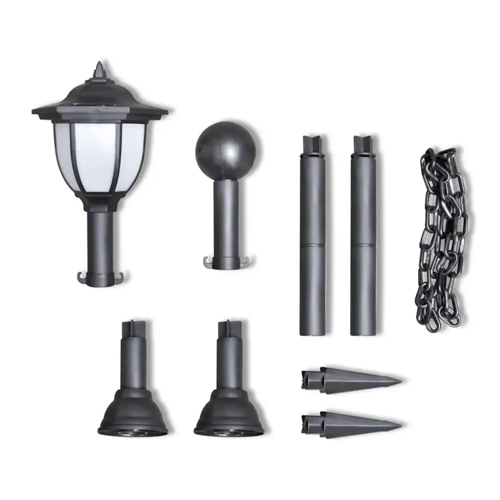 Solar Lights Outdoor Garden Patio Fence Lighting Two LED Lamps Grey