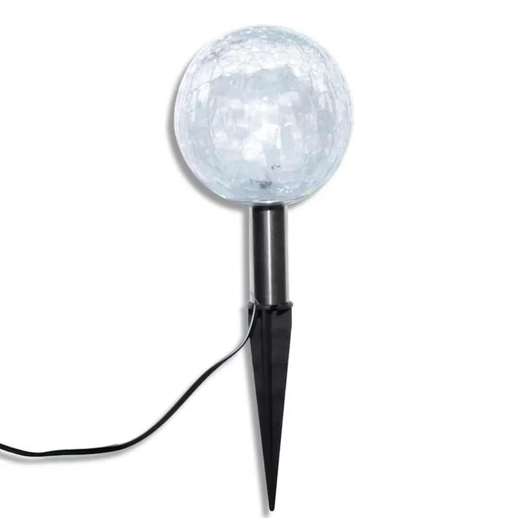 Solar LED Ball Lights Set Outdoor Pathway Lighting 3 Piece White