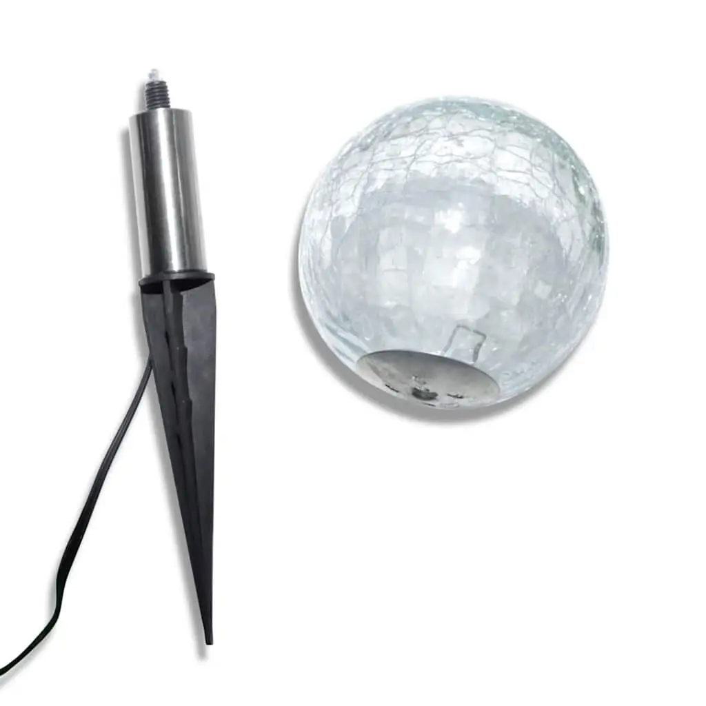 Solar LED Ball Lights Set Outdoor Pathway Lighting 3 Piece White