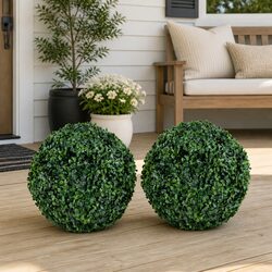 Value Set of 2 27cm Artificial Boxwood Topiary Balls