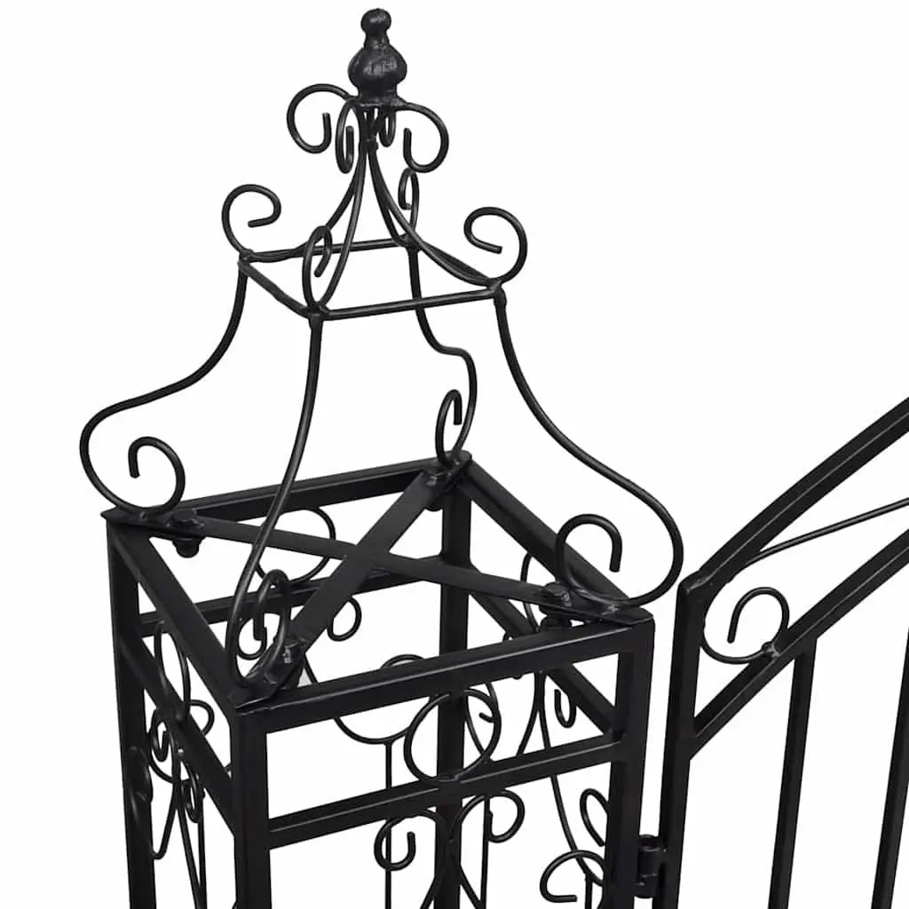 Wrought Iron Garden Gate Outdoor Fencing 122x20.5x134cm Black