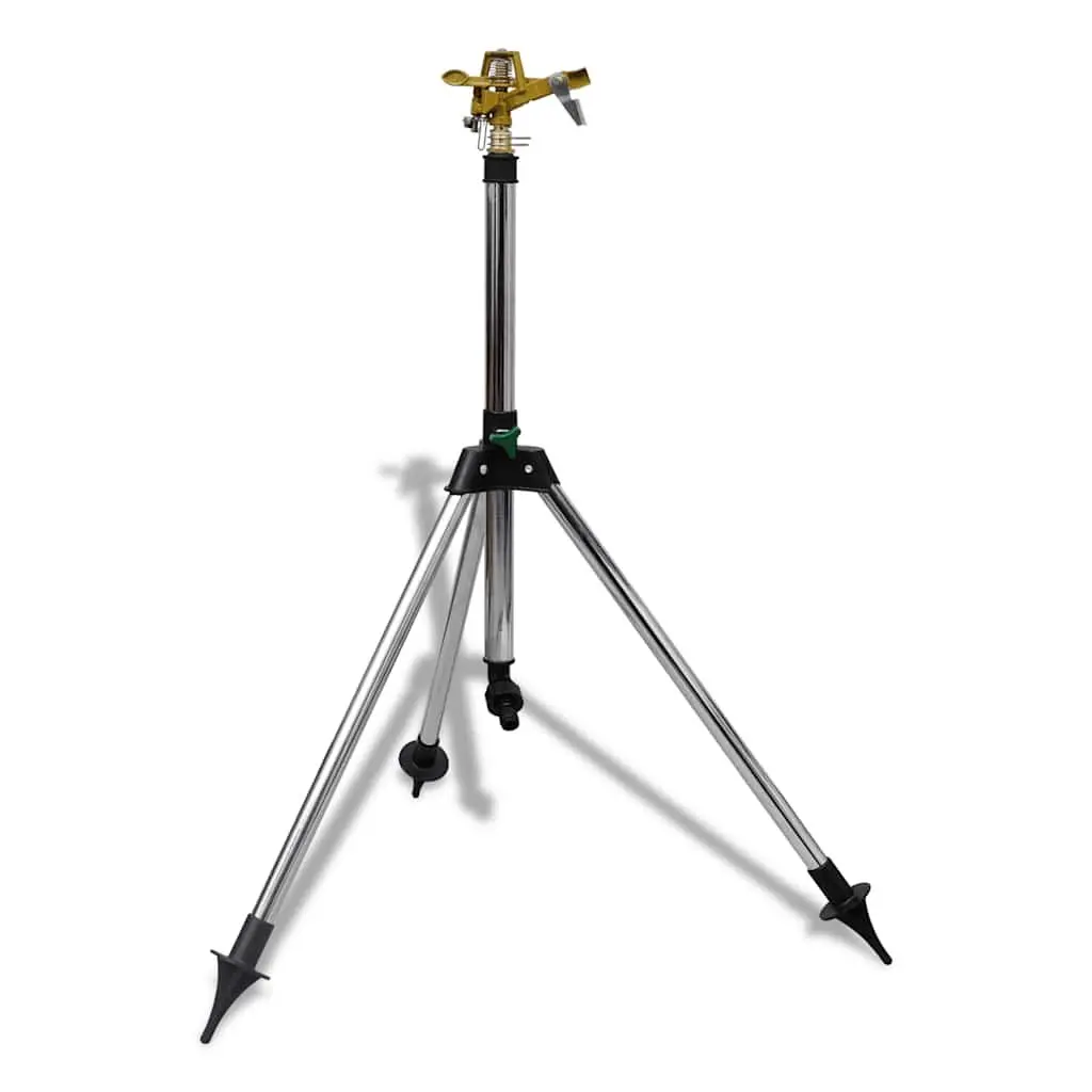 Impulse Sprinkler Tripod Base Garden Watering Adjustable Angles Silver