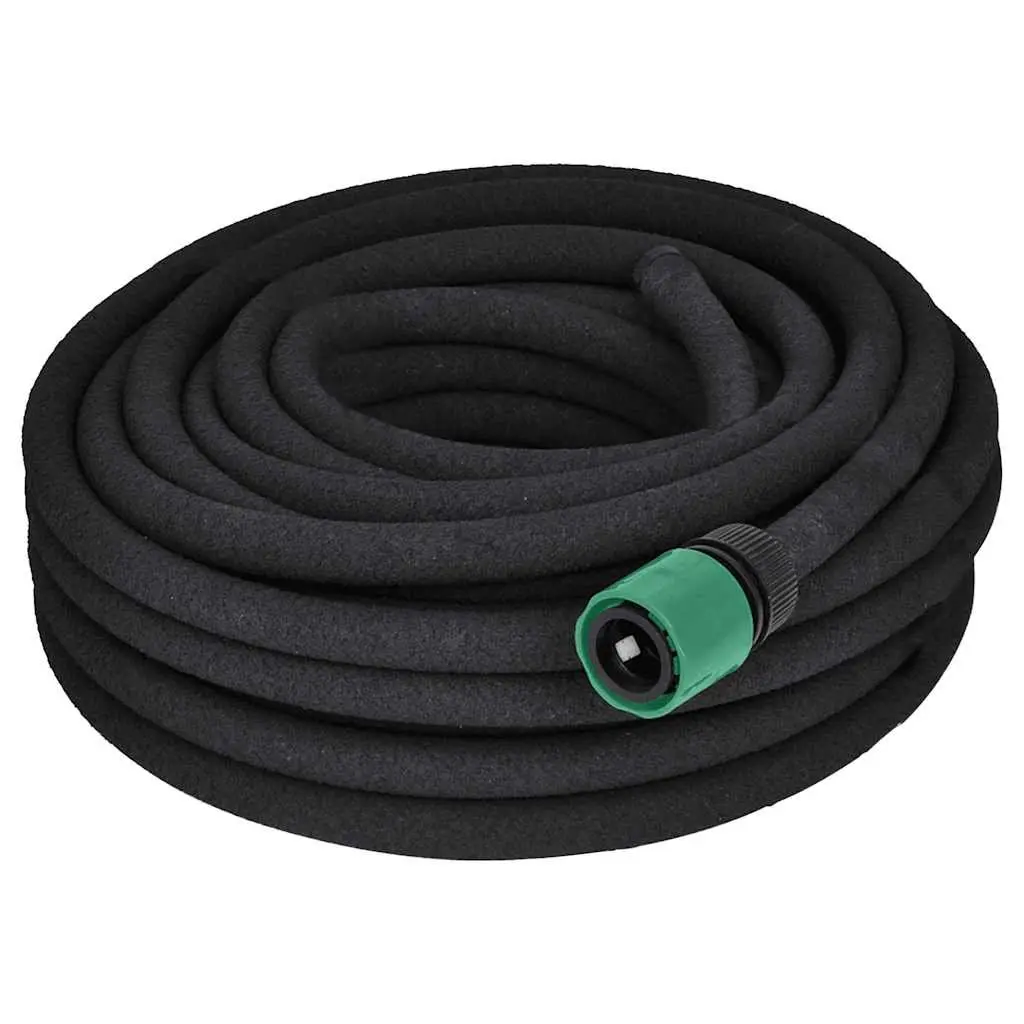 Soaker Hose Garden Watering Irrigation 50m 1/2" Connector Black