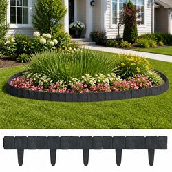 Reliable Garden Lawn Fence with a Stylish Stone Appearance