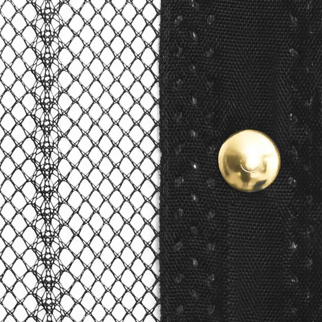 Insect Door Curtain Magnet Black 210 x 100 cm 2 Piece Mesh Screen