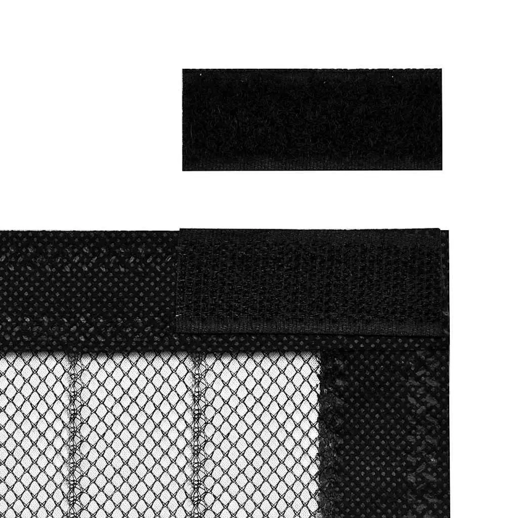 Insect Door Curtain Magnet Black 210 x 100 cm 2 Piece Mesh Screen