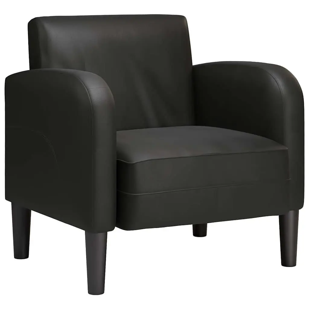 Arm Chair Reading Relaxation 54cm Black Faux Leather