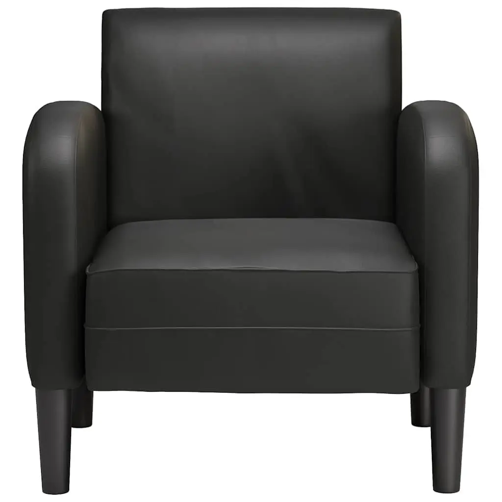 Arm Chair Reading Relaxation 54cm Black Faux Leather