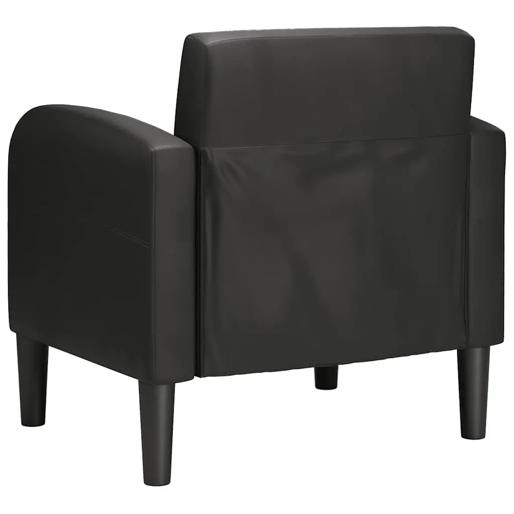 Arm Chair Reading Relaxation 54cm Black Faux Leather