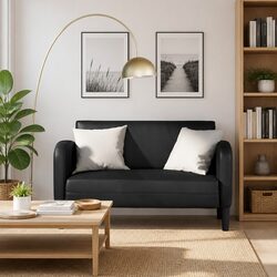 Warm and Value-Focused Black Loveseat Sofa