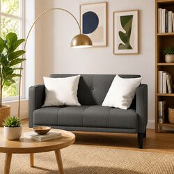 Quality Comfort with Dark Grey Loveseat Sofa