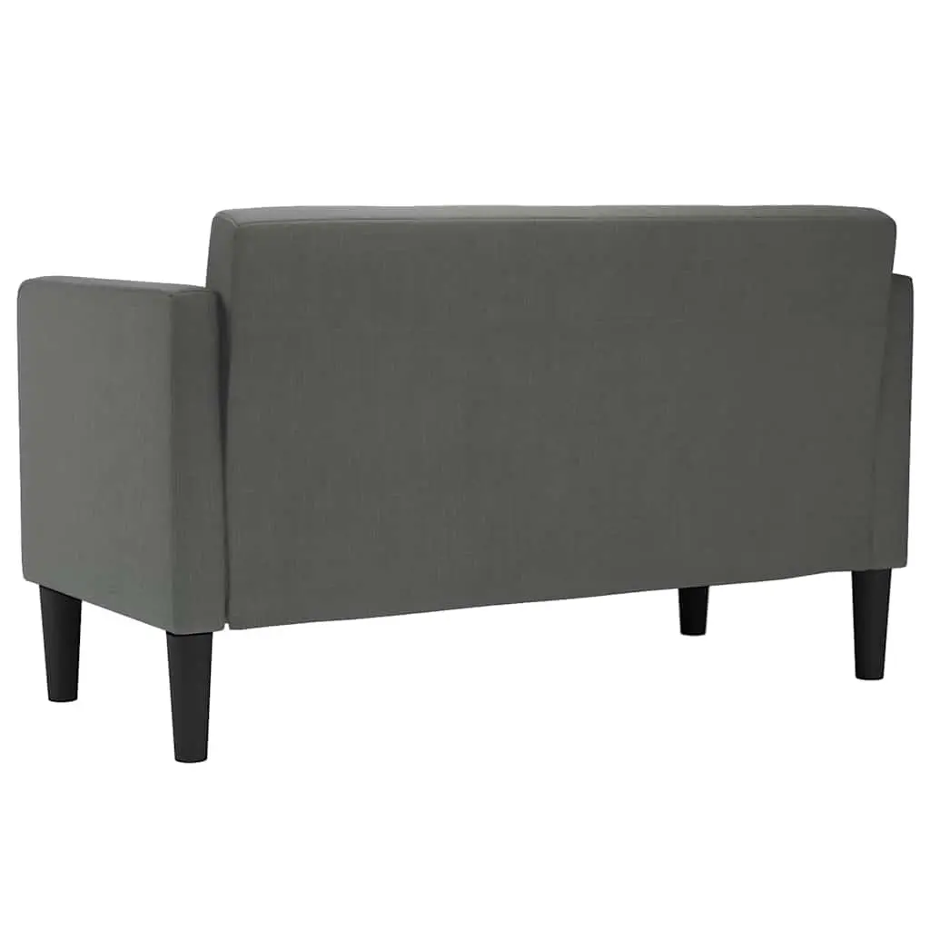 Loveseat Sofa Dark Grey 111cm Two Seater Compact Furniture