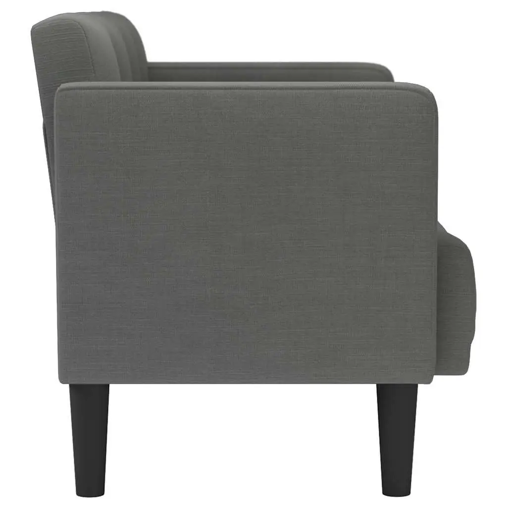 Loveseat Sofa Dark Grey 111cm Two Seater Compact Furniture