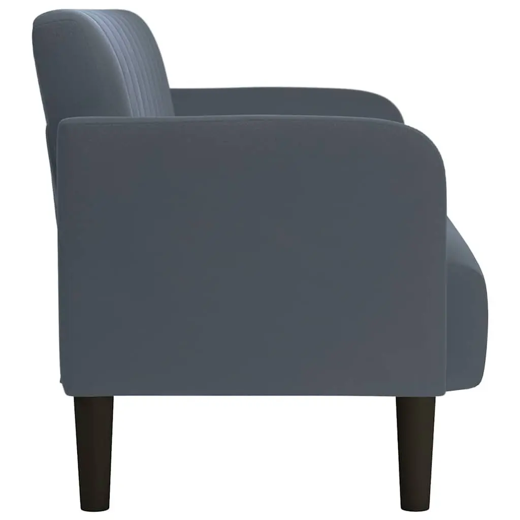 Loveseat Sofa Compact Seating 109cm Grey Velvet