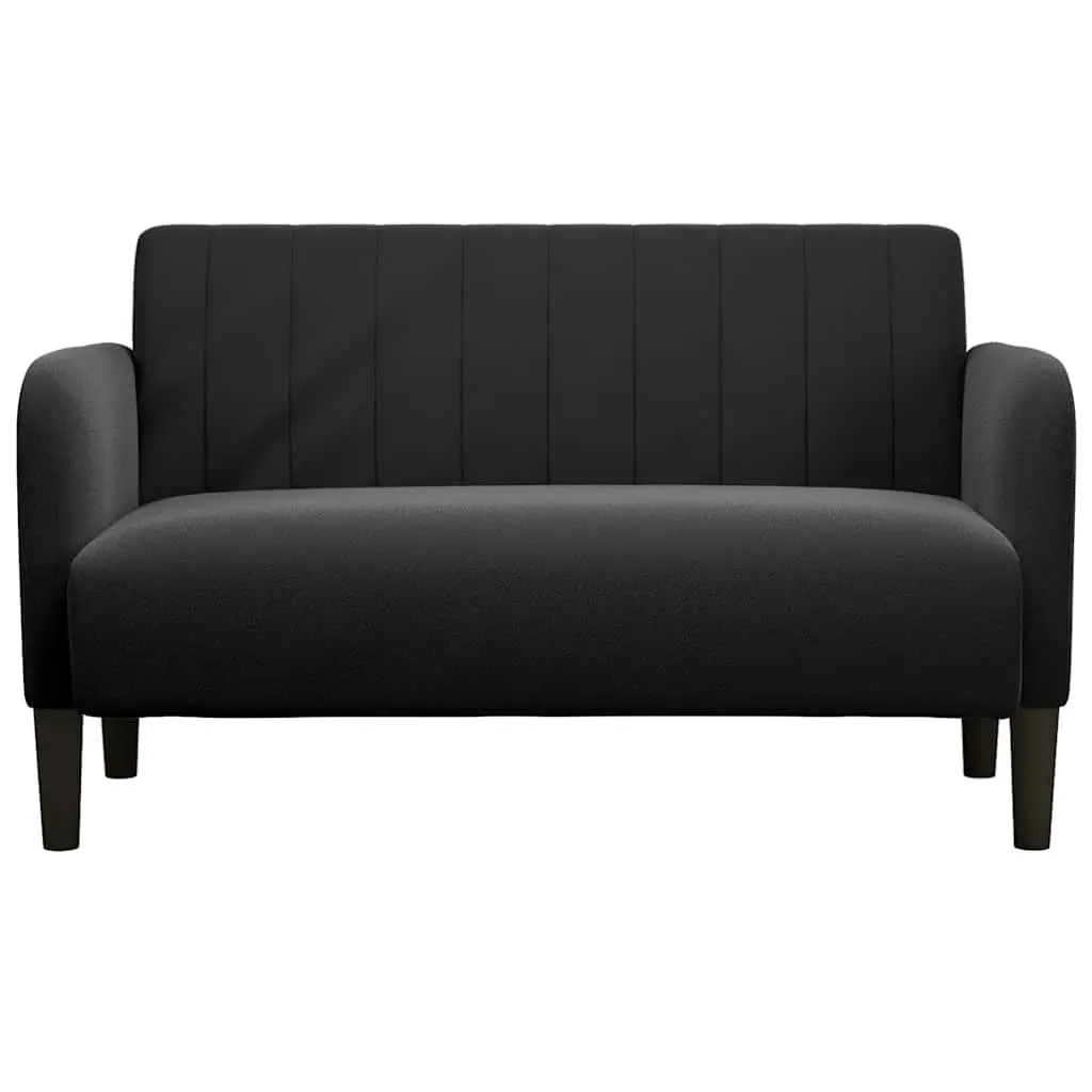 Loveseat Sofa Modern Compact 109cm Black Velvet Two-Seater Couch