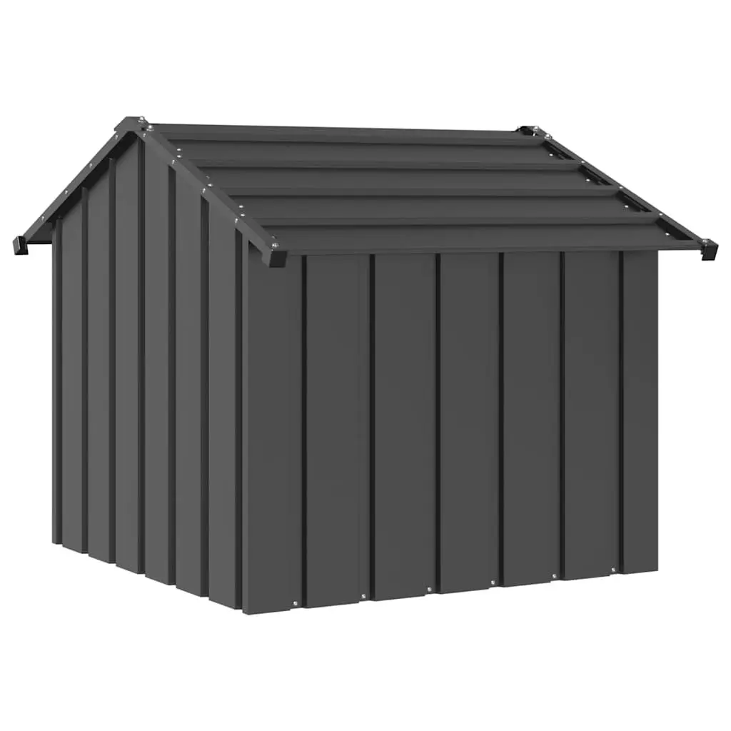 Dog House Galvanised Steel Outdoor Pet Shelter 85x107x81cm Anthracite